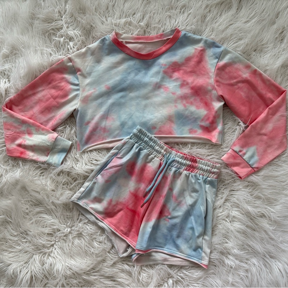 Tie-Dye lounge wear Set - Pink and Blue